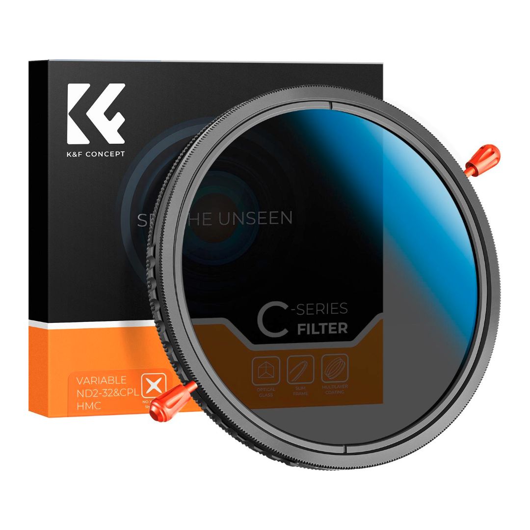 K&F Concept 82mm 2 in 1 ND2-ND32 Variable Neutral Density VND + CPL Filter KF01.2603 - 1